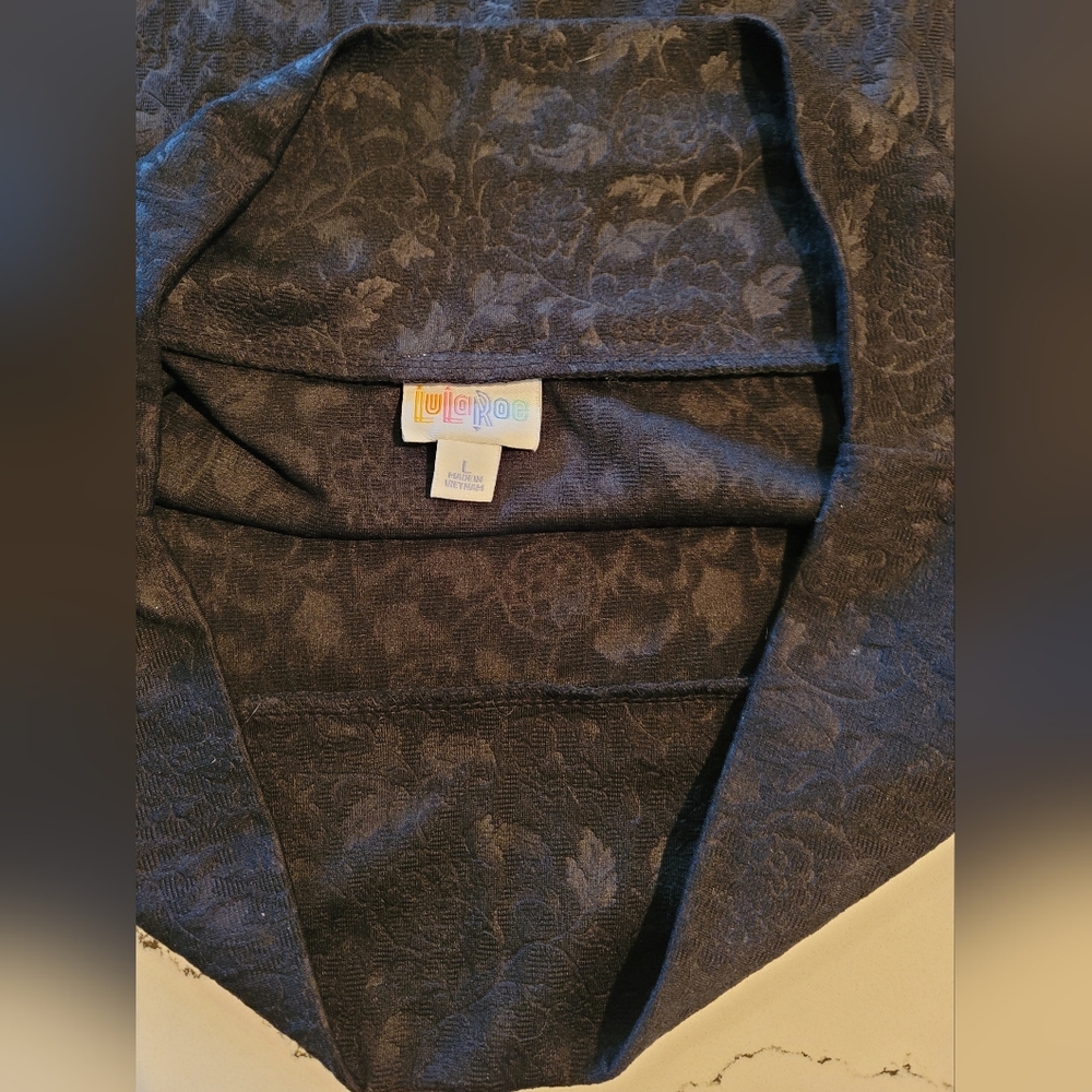 Black Embossed Floral pencil Skirt